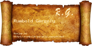 Rumbold Gergely névjegykártya
