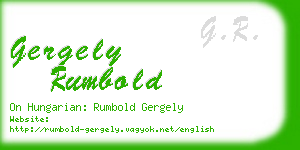 gergely rumbold business card